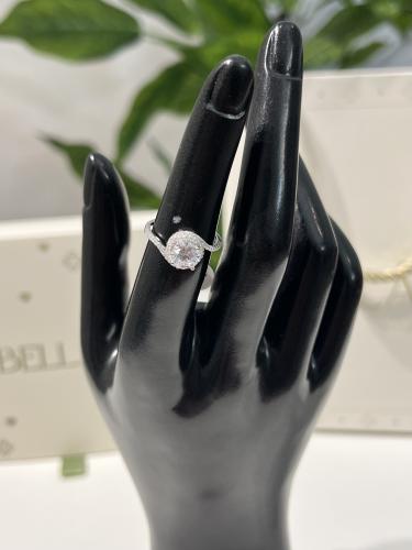 خاتم فضة عيار 925 لون فضي