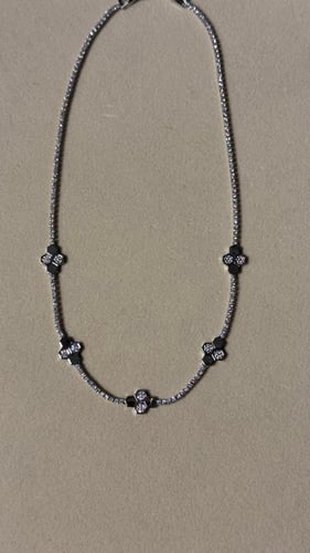 سلسال مع حلق شوميه - شكل خلية - ( لونين فضي - ذهبي...