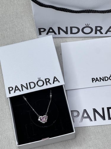 سلسال باندورا PANDORA قلب وردي مع كرستال