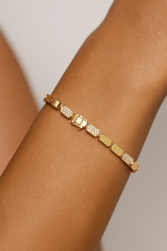 إسوارة داينتي استيل - ( فضة عيار 925 ) apm ذهبي