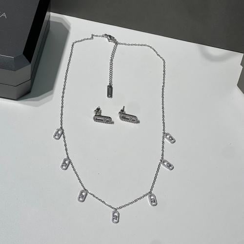 سلسال مع حلق MESSIKA معدن فضي مع حلق