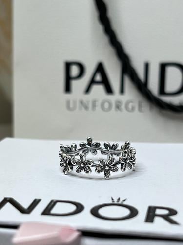 خاتم باندورا PANDORA فضي كرستالة فضي