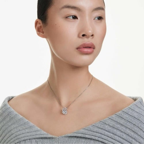 سلسال سوارفيسكي فضي كريستالة فضي البطه