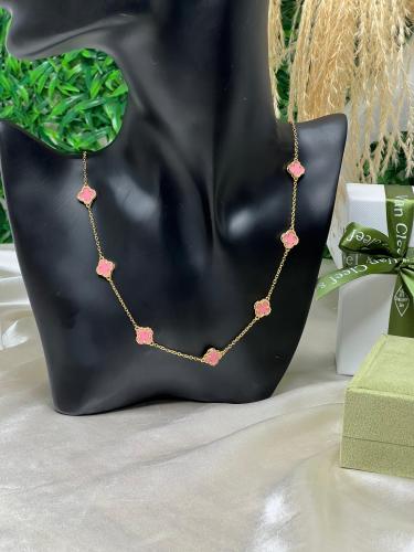 سلسال Van cleef المميز ذهبي - وردي