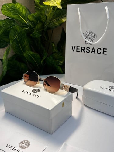 نظارة versace- اطار اسود - عدسه بني مدرج