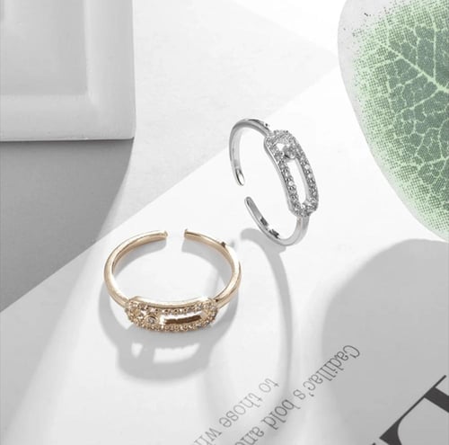 خاتم MESSIKA ذهبي - فضي