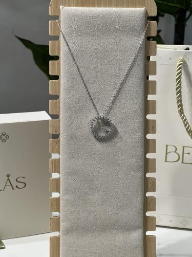 سلسال فضة عيار 925 لون فضي كرستالة لماعة