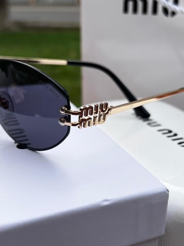 نظارة miu miu أطار ذهبي - عدسة اسود