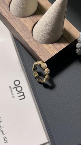 خاتم apm فضي -ذهبي