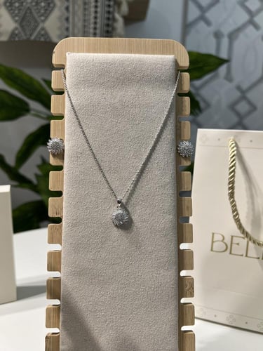 طقم فضة عيار 925 لون فضي