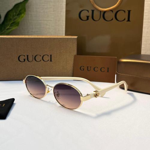 نظارة gucci - إطار ابيض - عدسة اسود مدرج