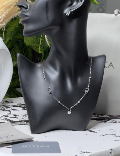 سلسال + حلق MESSIKA معدن فضي