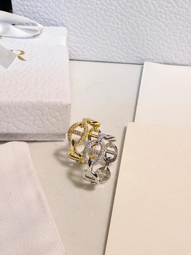 خاتم Dior لونين ( ذهبي - فضي )