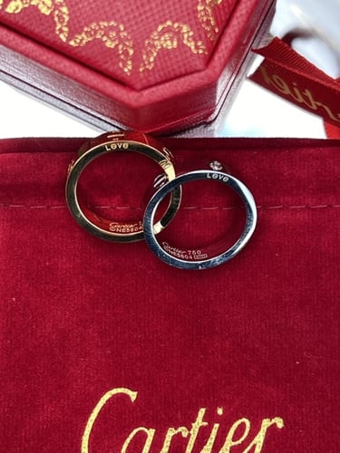 خاتم carter الكبلز فضي بفصوص ذهبي سادة