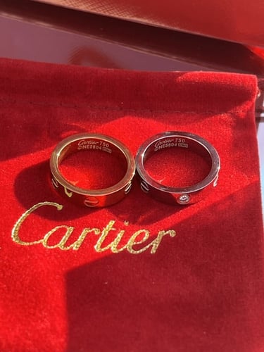 خاتم carter الكبلز فضي بفصوص ذهبي سادة