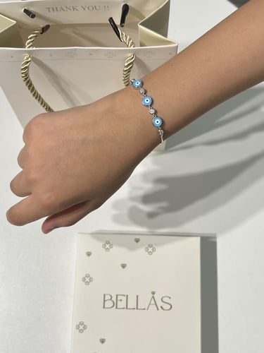 أسوارة فضة عيار 925 لون ازرق