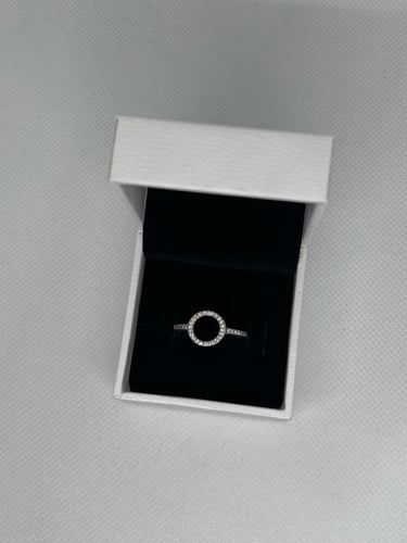 خاتم باندورا PANDORA فضي كرستالة فضي