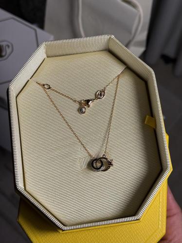 سلسال swarovski روز قولد ازرق