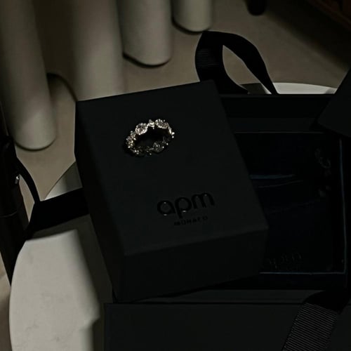 خاتم apm نجوم فضي فضه عيار 925