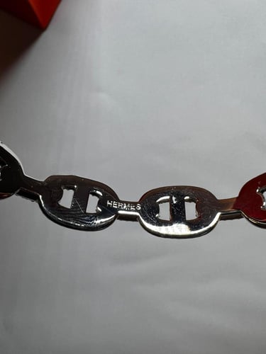 إسوارة HERMES وجهين لون فضي