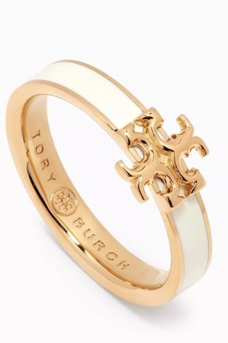 خاتم ميلر بافيه TORY BURCH ذهبي - أبيض