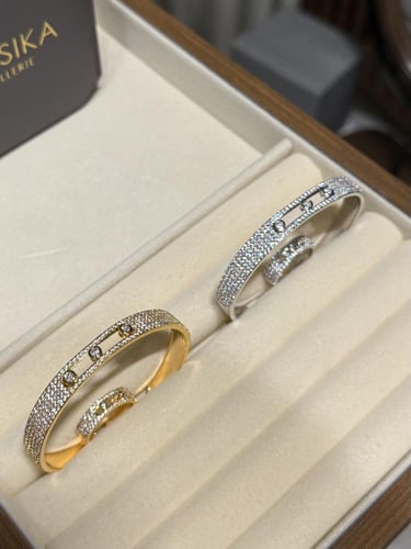 اسوارة مع خاتم MESSIKA (فضي - ذهبي)