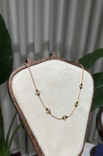 سلسال مع حلق شوميه - شكل خلية - ( لونين فضي - ذهبي...