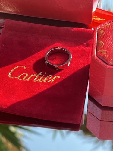 خاتم carter الفضي بفصوص