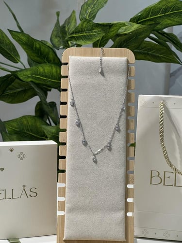 سلسال الدمعه فضة عيار 925 لون فضي