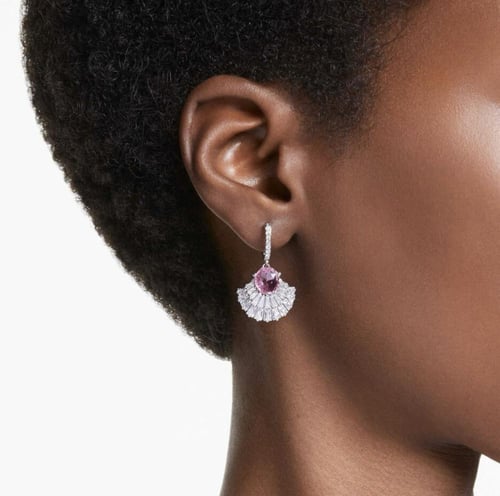 حلق سوارفيسكي فضي - وردي