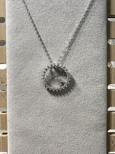 سلسال فضة عيار 925 لون فضي كرستالة لماعة