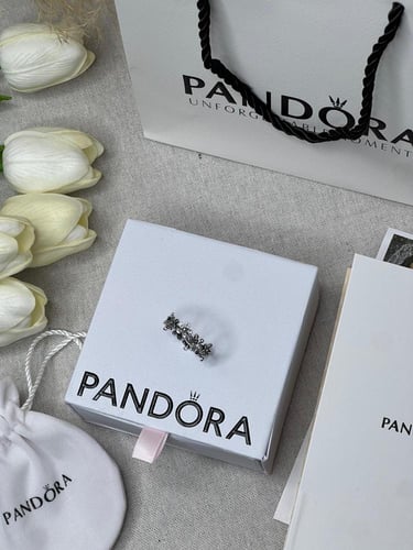 خاتم باندورا PANDORA فضي كرستالة فضي