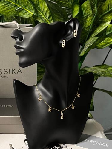 سلسال MESSIKA شوكر معدن ذهبي مع حلق