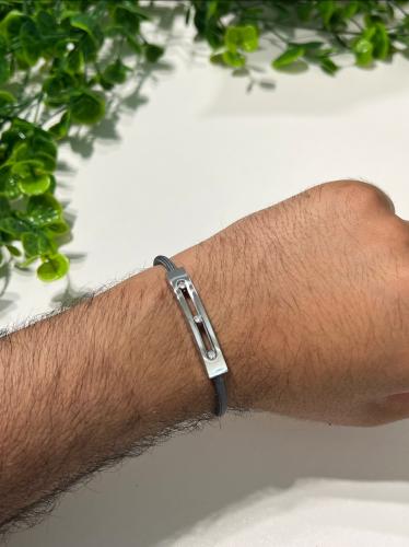 إسوارة MESSIKA فضي-خيط رمادي