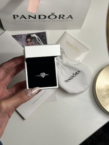 خاتم باندورا PANDORA فضي كرستالة فضي