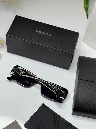 نظارة PRADA المشهورة معدن ذهبي