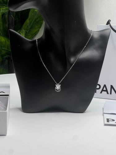 سلسال باندورا PANDORA فضي كرستالة ابيض