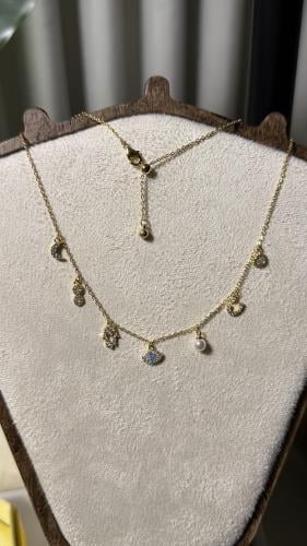 سلسال SWAROVSKI لونين ( ذهبي - فضي )