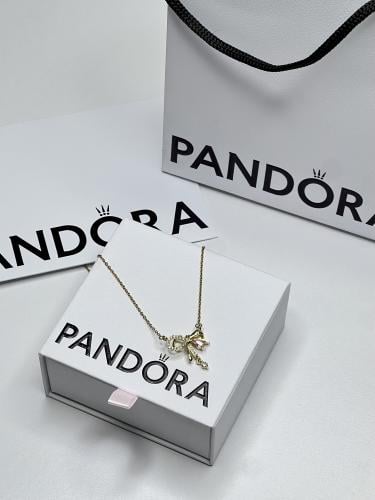 سلسال باندورا PANDORA ذهبي - وردي مع كرستال