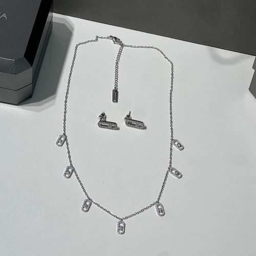 سلسال مع حلق MESSIKA معدن فضي مع حلق