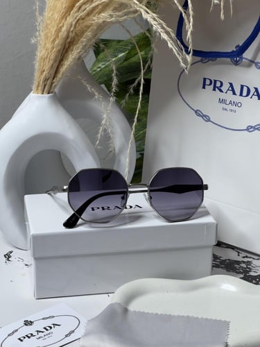 نظارة PRADA أطار فضي -فضي