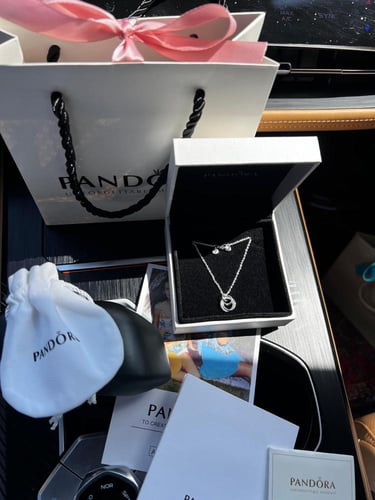 سلسال باندورا كريستالات فضي