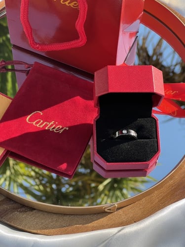 خاتم carter الكبلز فضي بفصوص ذهبي سادة