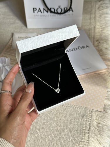 سلسال فضه عيار 925 باندورا PANDORA فضي كرستالة ابي...