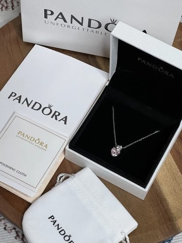 سلسال باندورا PANDORA قلب وردي مع كرستال