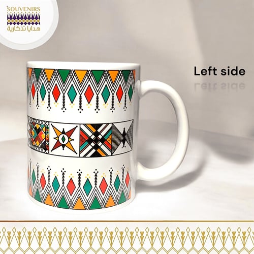 كوب سيراميك - بنقش القط العسيري