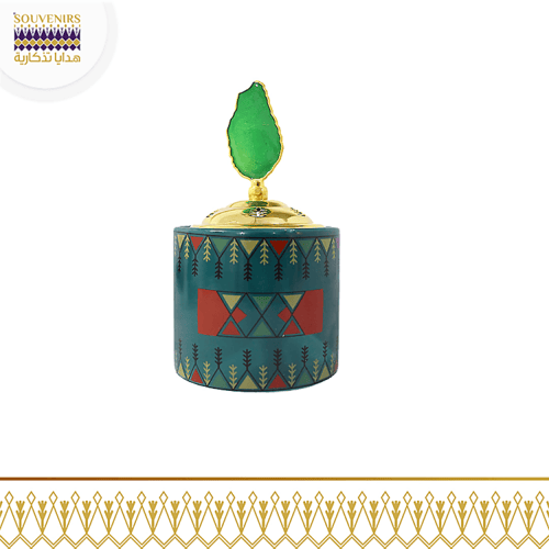 مبخرة بنقش القط العسيري بغطاء