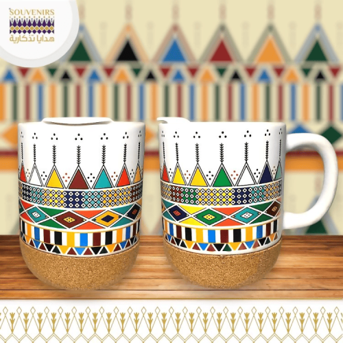 كوب بنقش القط العسيري - صديق للبيئة