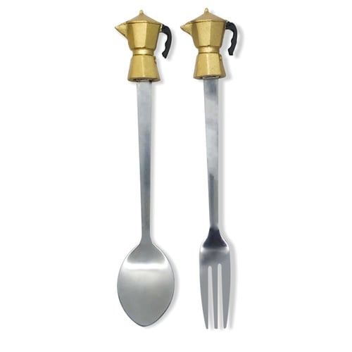 طقم ملعقة وشوكة - بمسكة مجسم تراثى