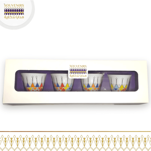 طقم 4 فناجيل القهوة - القط العسيري